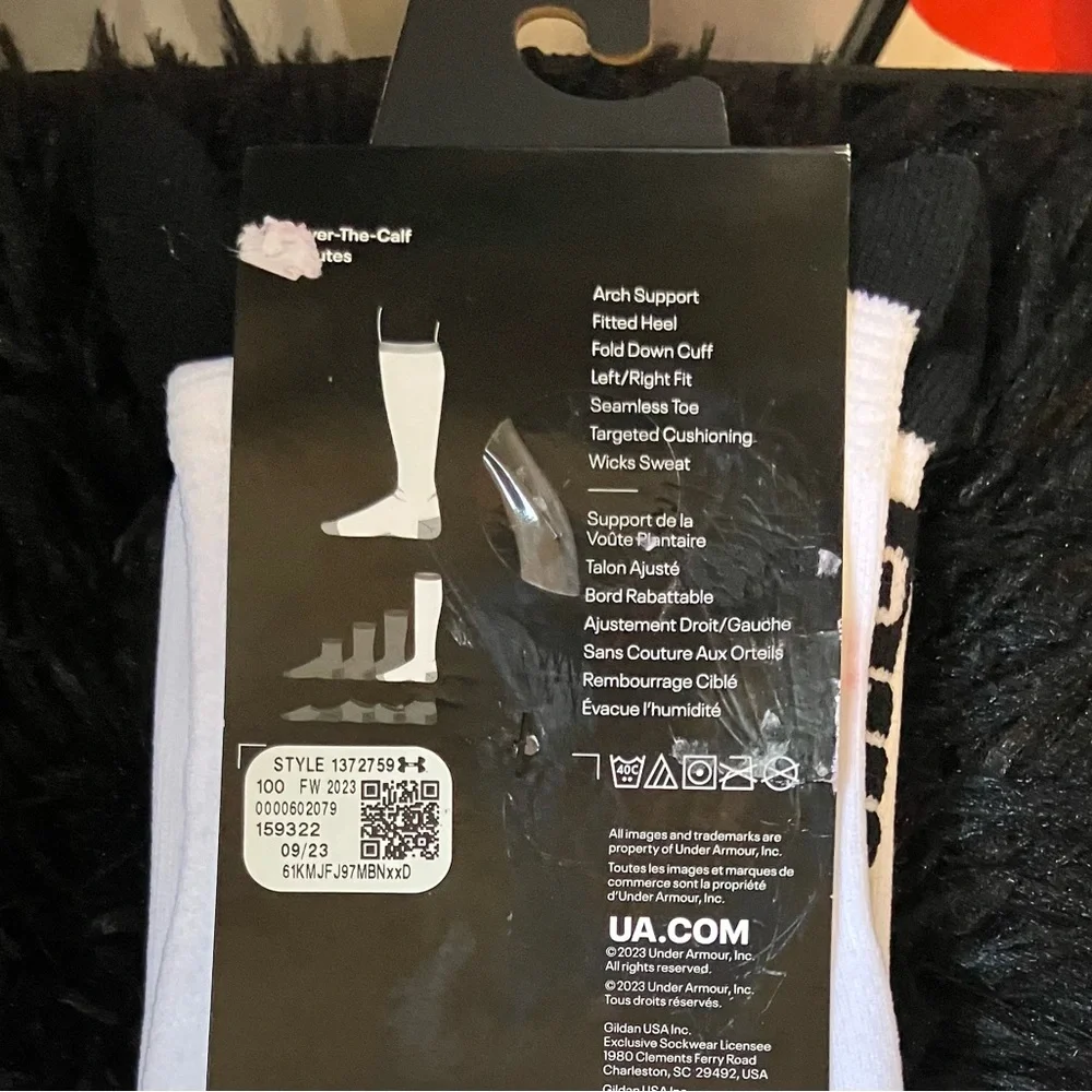 Under Armour White UA Soccer Cushioned Over-the-Calf Socks